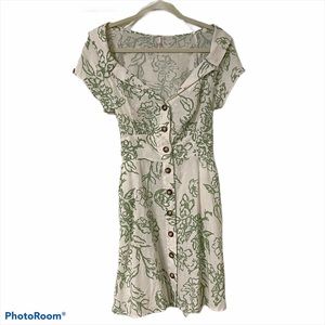 Free People Floral Full Button Up Dress